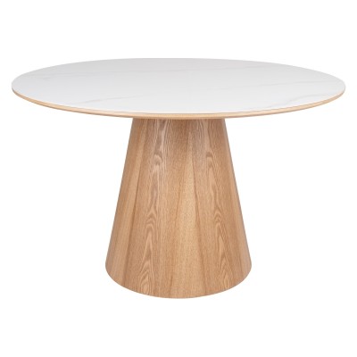 Стол обеденный SIGNAL ANGEL Ceramic белый/дуб 120